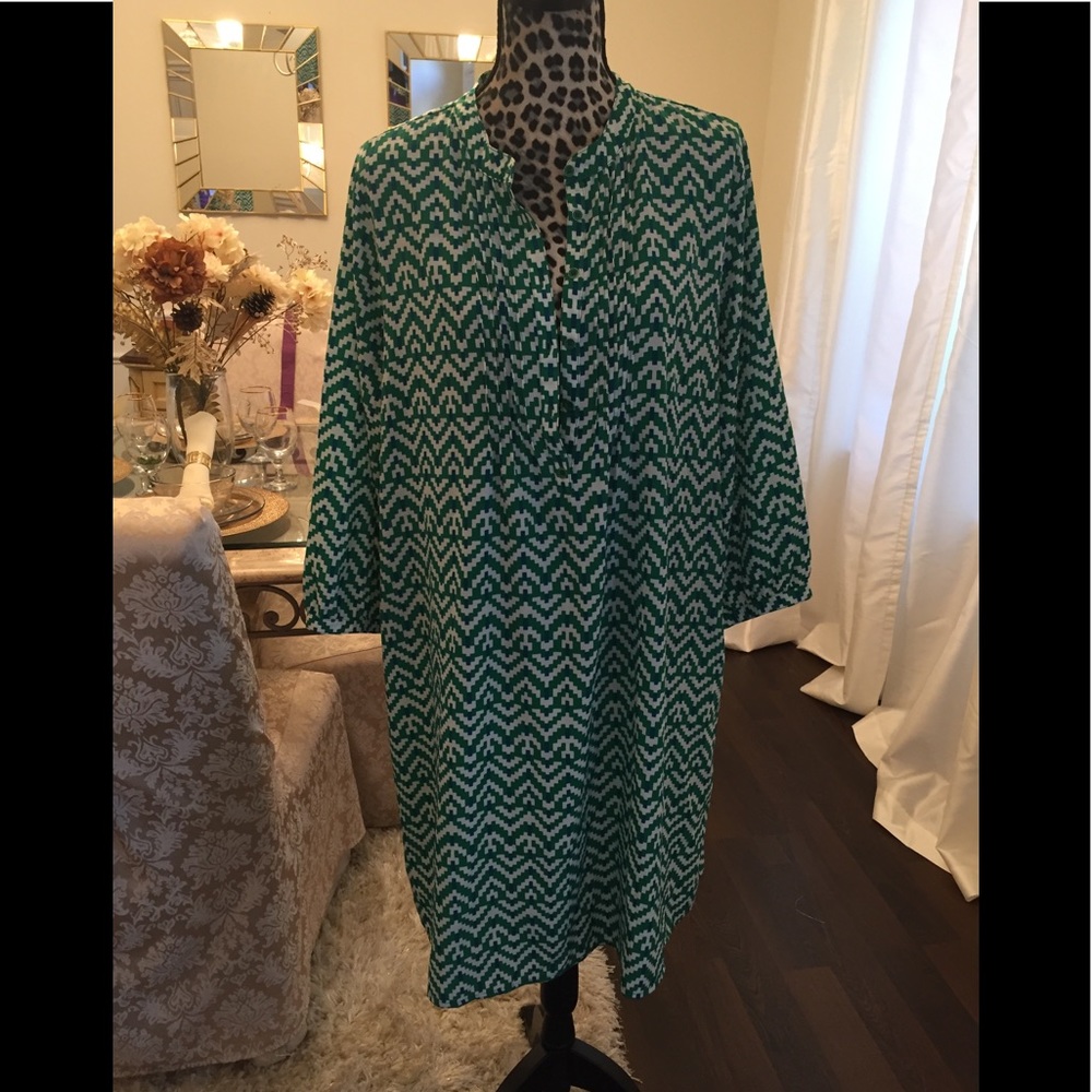 GAP Green and White Midi Dress
